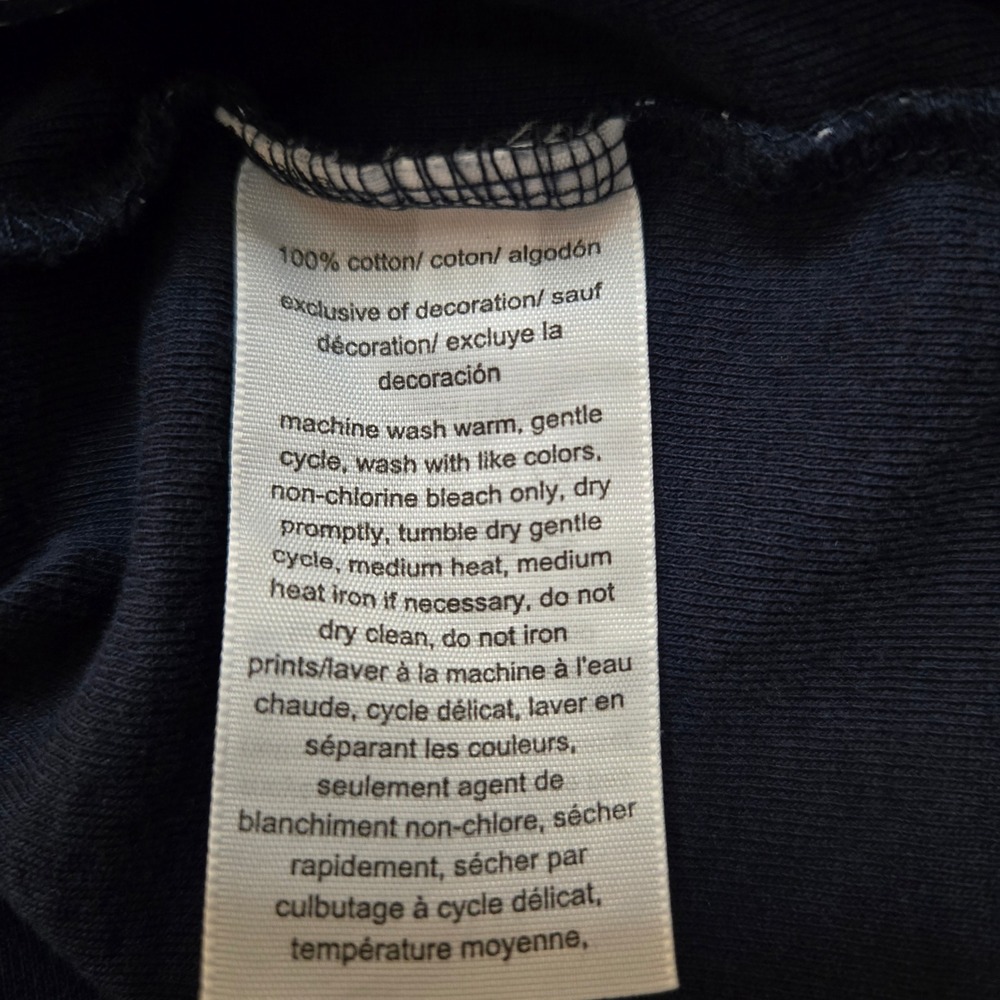 Tommy Hilfiger Womens 3X Navy Blue White Polka Dot V-Neck Cotton T-Shirt Logo - Picture 3 of 9